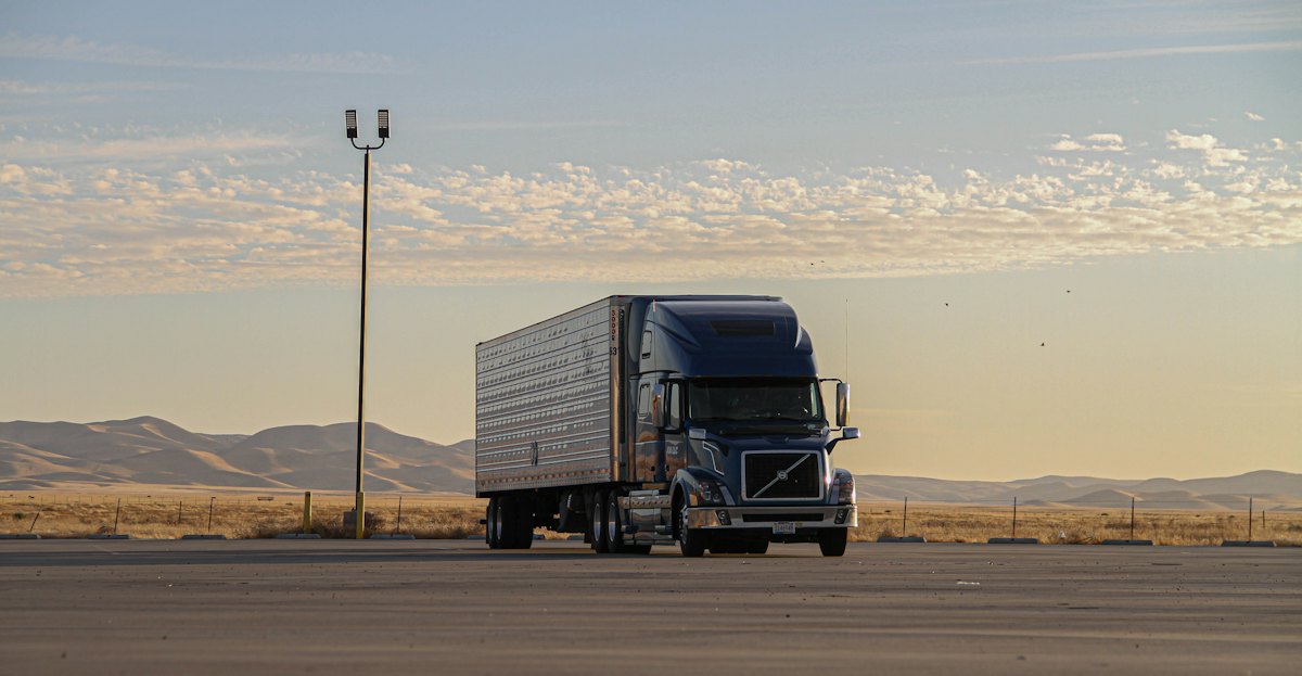 Semi truck on an open highway